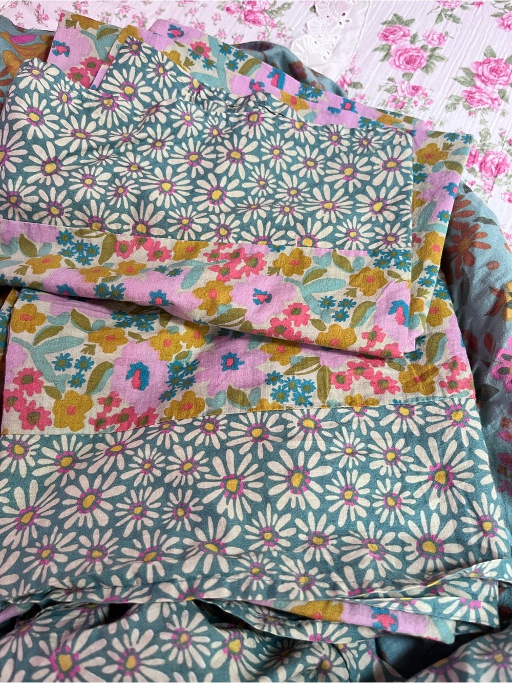 NATURAL LIFE Mix and Match Pastel Floral Cotton Sheet Set - Picture 10 of 16